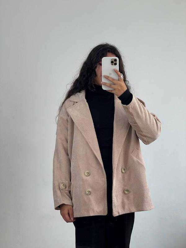 کت کبریتی آستردار رنگ نخودی کد 114