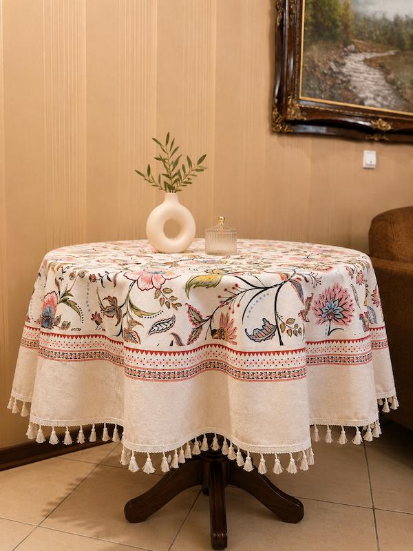 رومیزی گرد طرح باغ رویا 