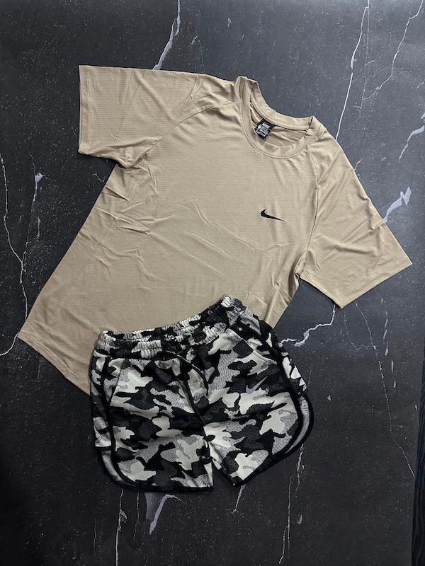 پکیج کد E1742 شامل تیشرت + شلوارک با تم نسکافه ای 🤌🏻🔥