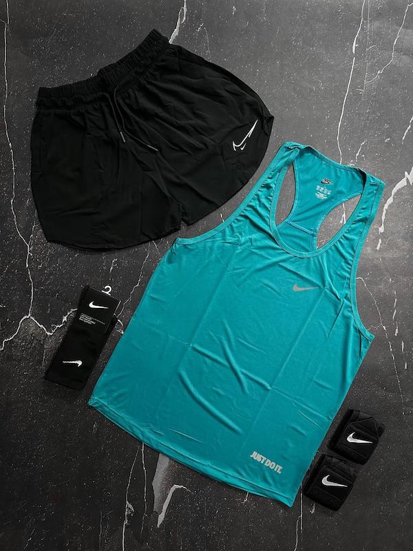 پکیج کد E1756 شامل رکابی + شلوارک + جوراب ساقدار + مچ بند با تم کله غازی 😎👌🏻