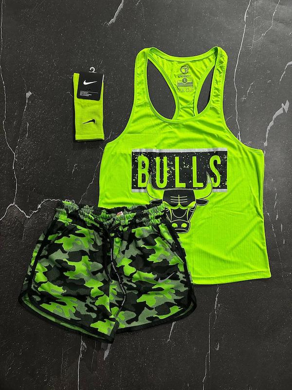 پکیج کد S2738 شامل رکابی + شلوارک + جوراب با تم فسفری