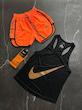 پکیج کد S2739 شامل رکابی + شلوارک + جوراب با تم مشکی نارنجی