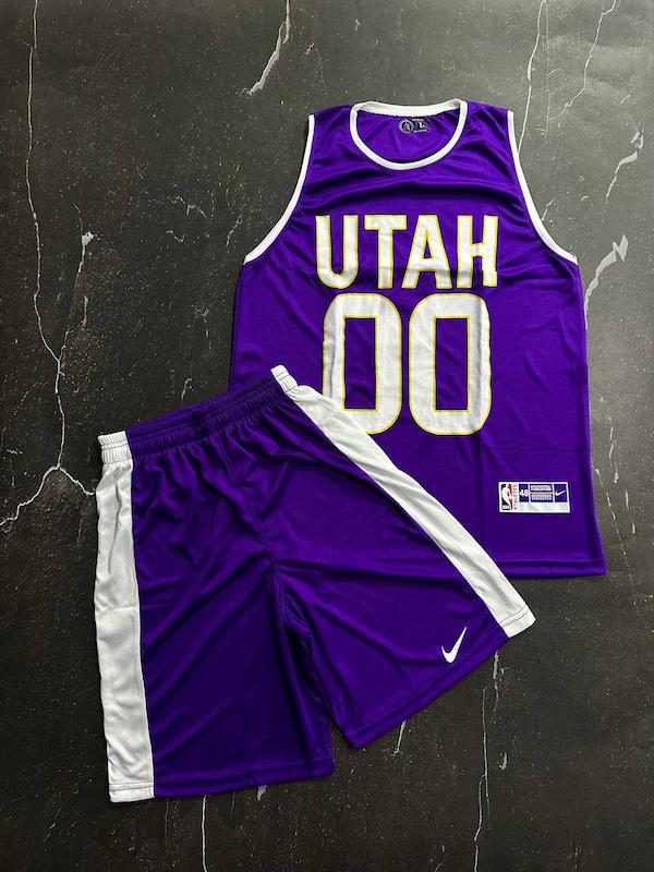 پکیج کد S2782 ست بسکتبالی شامل رکابی حلقه ای + شلوارک با تم بنفش