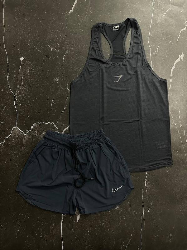 پکیج کد E1799 شامل رکابی قهرمانی + شلوارک با تم نوک مدادی