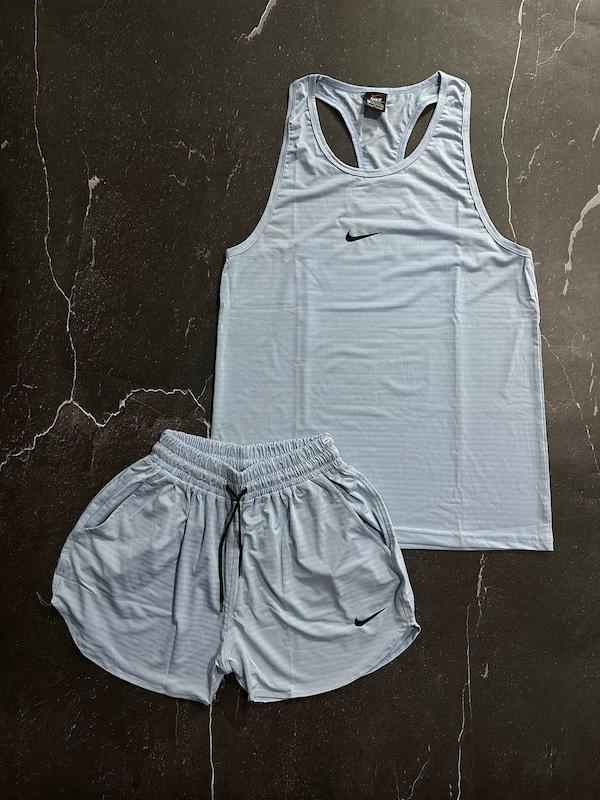 پکیج کد S2795 شامل رکابی قهرمانی + شلوارک با تم آبی روشن