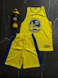 پکیج کد S2797 ست بسکتبالی شامل رکابی حلقه ای + شلوارک + شیکر دو تیکه با تم زرد (ست اقتصادی)