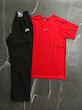 پکیج کد S2830 شامل تیشرت + شلوار نیم بگ با تم قرمز