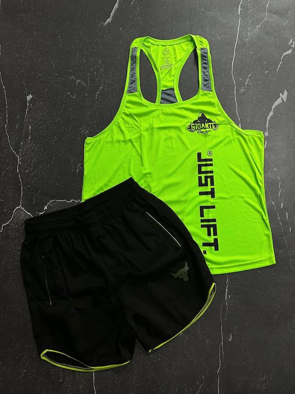 پکیج کد S2855 شامل رکابی + شلوارک با تم فسفری