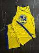 پکیج کد S2875 ست بسکتبالی شامل رکابی حلقه ای + شلوارک با تم زرد آبی