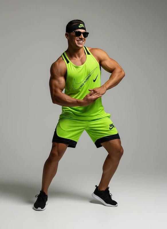 پکیج کد S2884 شامل رکابی + شلوارک + اسکارف با تم فسفری