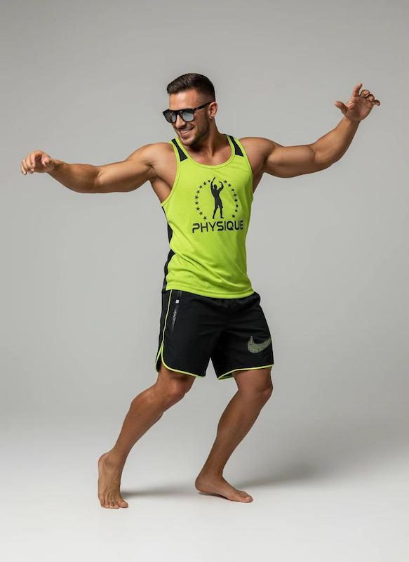 پکیج کد S2887 شامل رکابی + شلوارک با تم سبز مشکی