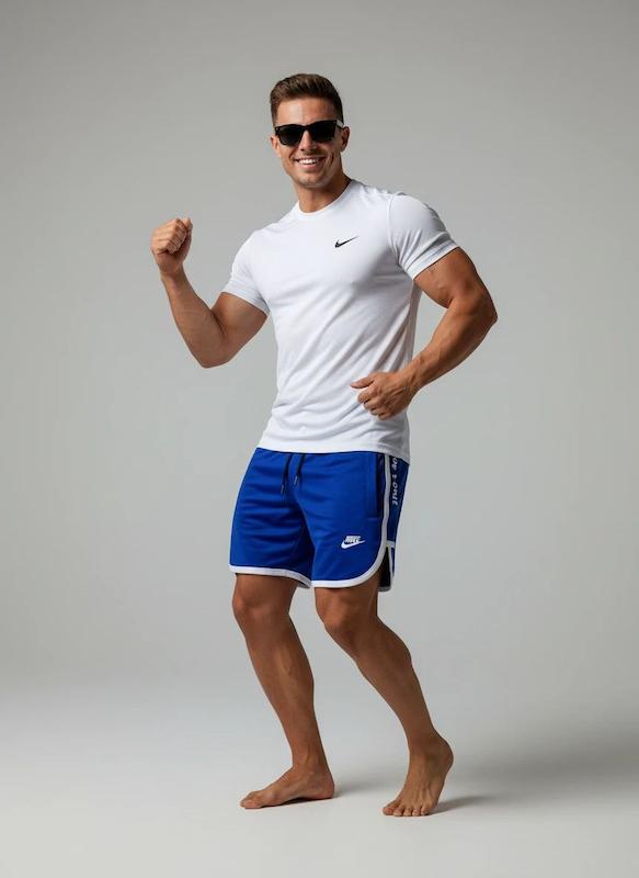 پکیج کد S2892 شامل تیشرت + شلوارک با تم سفید 