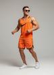 پکیج کد S2898 شامل رکابی + شلوارک با تم نارنجی مشکی