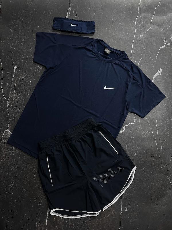 پکیج کد E1860 شامل تیشرت + شلوارک + جوراب با تم سرمه ای 👌🏻🔥 