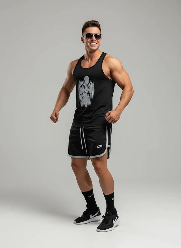 پکیج کد S2913 شامل رکابی + شلوارک + جوراب با تم مشکی