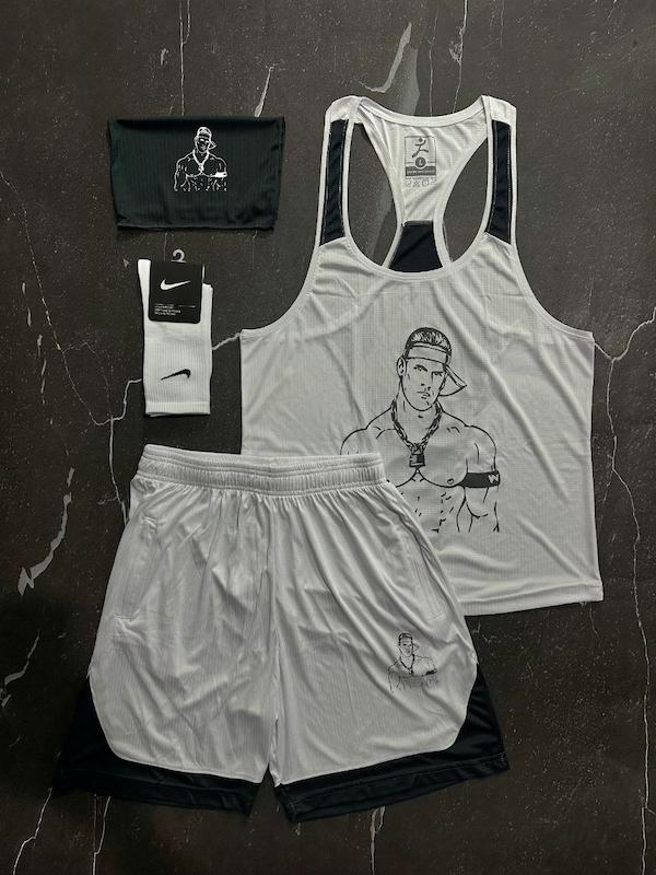 ست رکابی + شلوارک + اسکارف + جوراب حراجی -XL