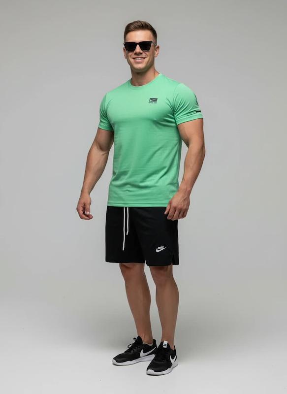 پکیج کد S3046 شامل تیشرت + شلوارک با تم سبز روشن