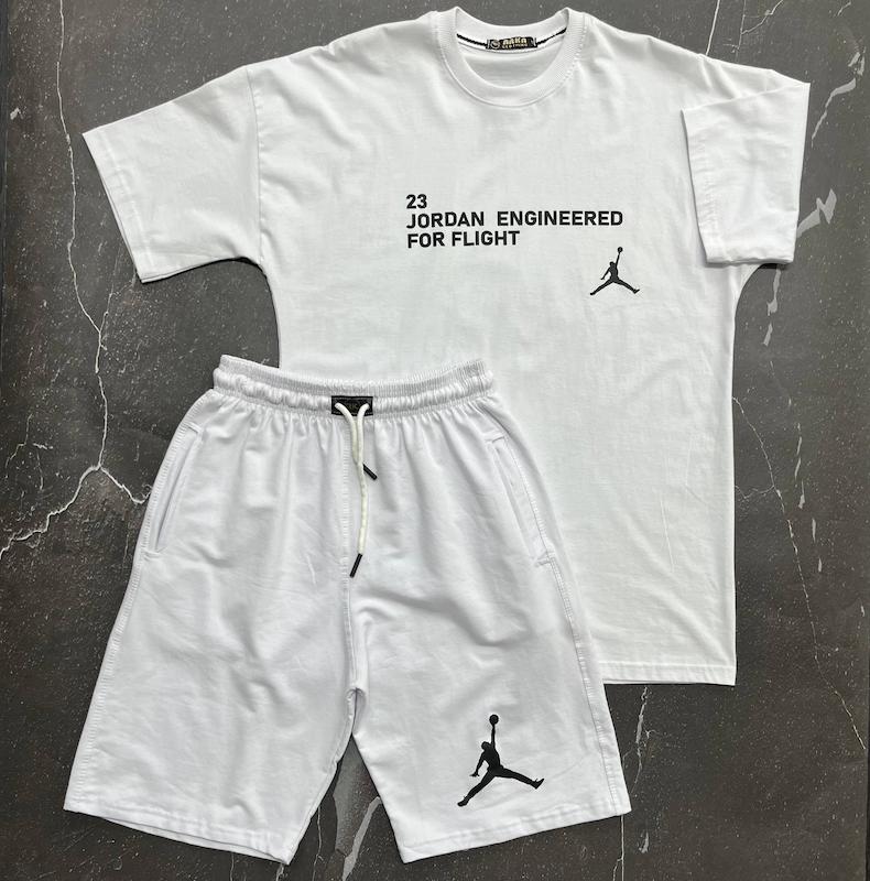 ست تیشرت شلوارک جوردن سفید -L