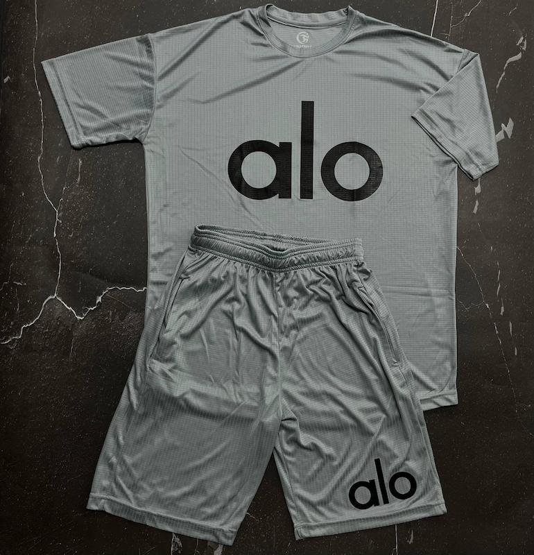 ست تیشرت شلوارک الو با رنگ طوسی حراجی  - XL