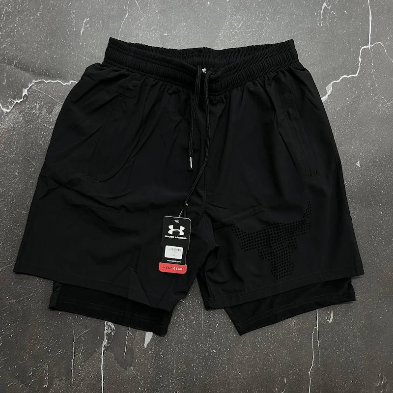 شلوارک کشاله دار راک با رنگ مشکی حراجی-2XL