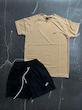 پکیج کد S3171 شامل تیشرت + شلوارک با تم کرم مشکی
