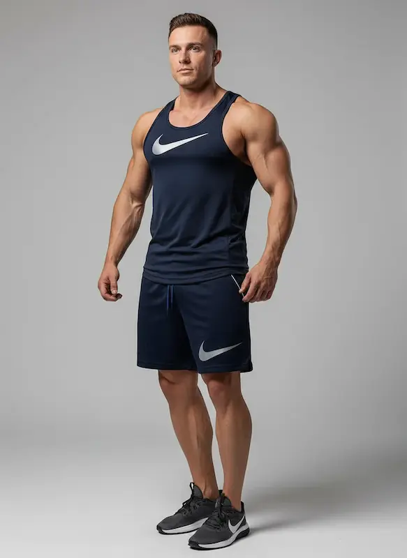 پکیج کد S3235 شامل رکابی قهرمانی + شلوارک با تم سرمه ای