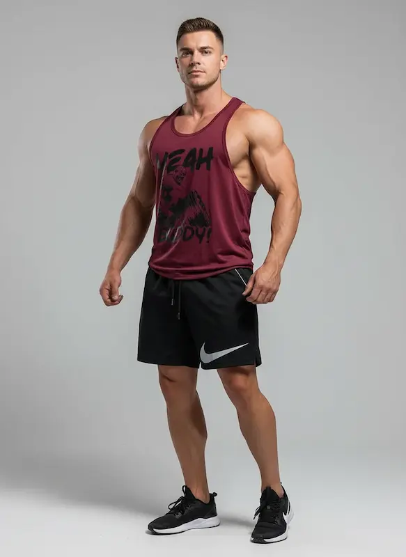 پکیج کد S3239 شامل رکابی قهرمانی + شلوارک با تم زرشکی مشکی