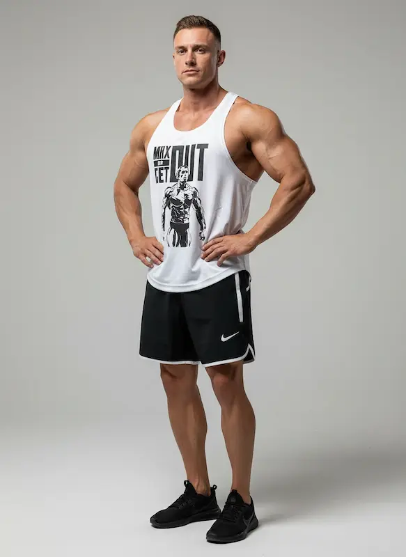 پکیج کد S3241 شامل رکابی پشت کش + شلوارک با تم سفید مشکی