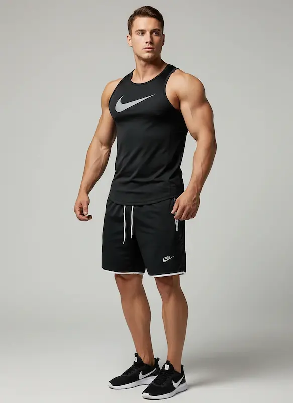 پکیج کد S3246 شامل رکابی قهرمانی + شلوارک با تم مشکی