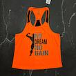 رکابی no pain no gain با رنگ نارنجی تک سایز - 3XL
