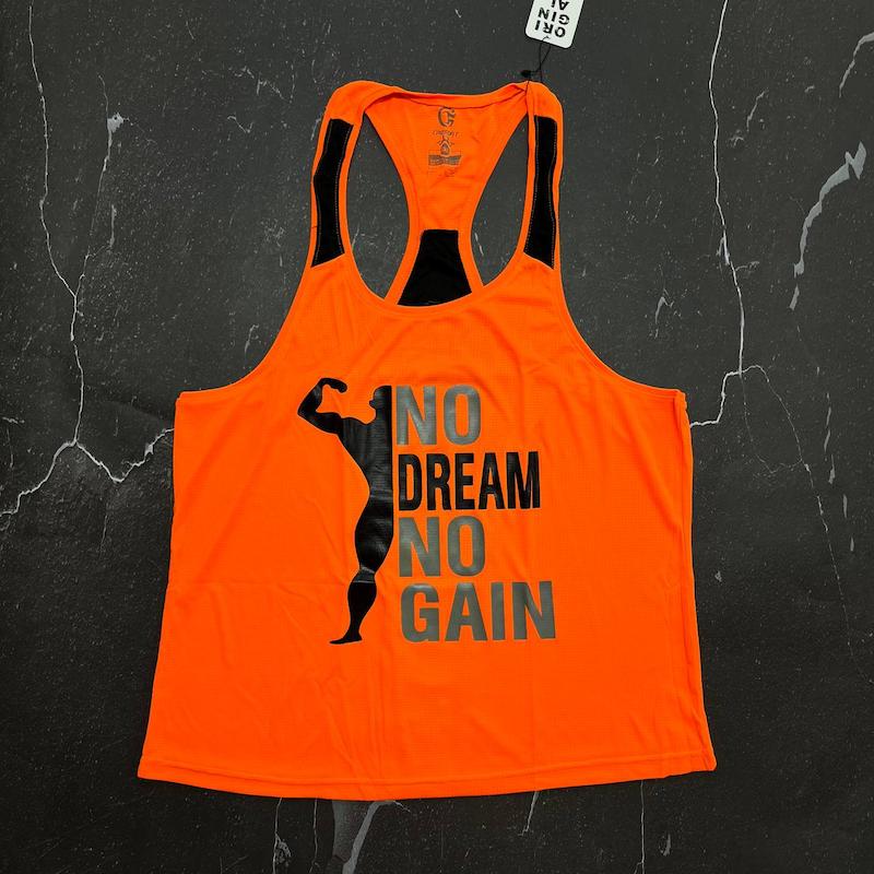رکابی no pain no gain با رنگ نارنجی تک سایز - 3XL
