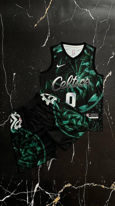 پکیج کد E2148 ست بسکتبالی مردانه طرح  Celtics   با تم مشکی سبز   شامل رکابی + شلوارک🖤💚🔥💣 