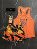 پکیج کد E2432 ست بدنسازی مردانه طرح جاست دو ایت با تم نارنجی 🧡🔥  شامل رکابی قهرمانی + شلوارک + جوراب ساقدار + هدبند  