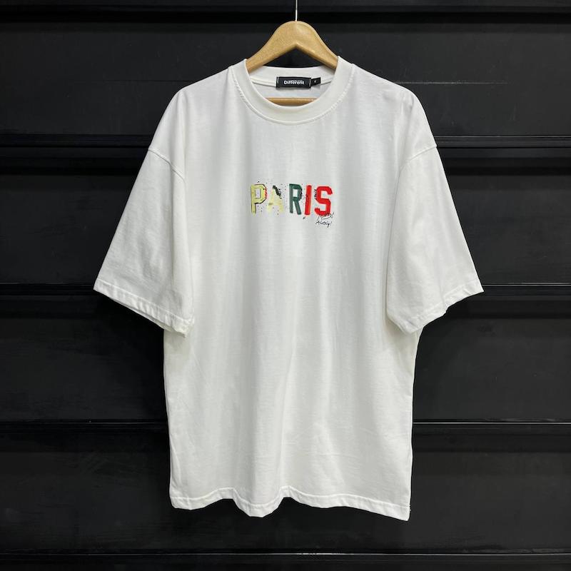 تیشرت paris پارچه دو نخ با رنگ سفید تک سایز حراجی - XL