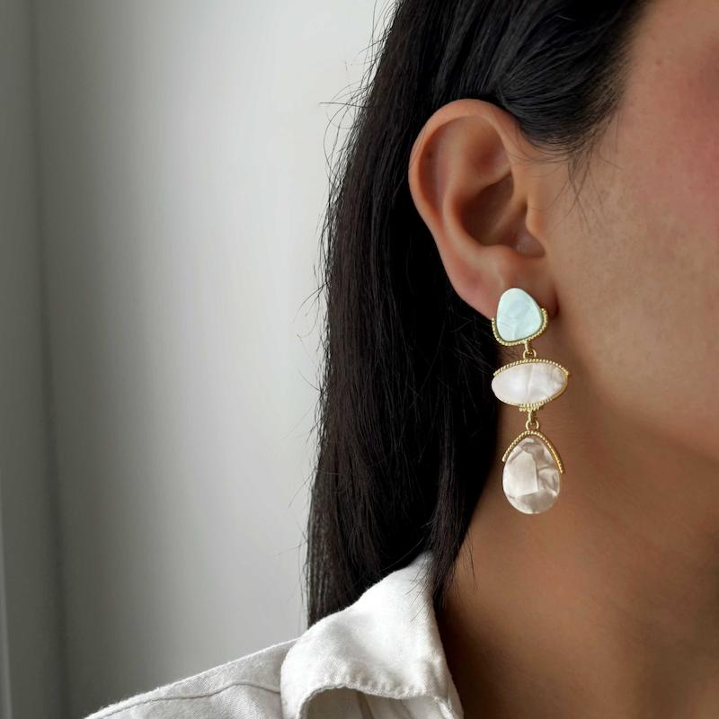 گوشواره های رزین رنگی