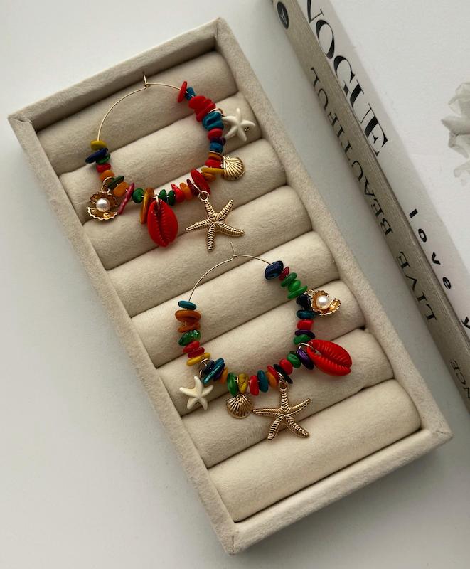 گوشواره مهره رنگی تابستونی
