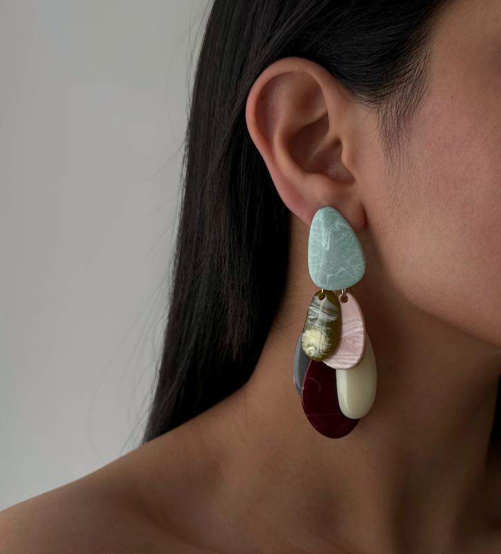 گوشواره پر آویز رنگی