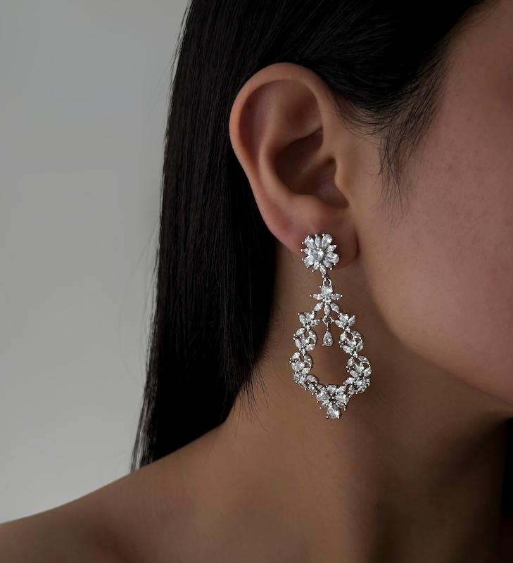 گوشواره جواهری تک نگین ریز