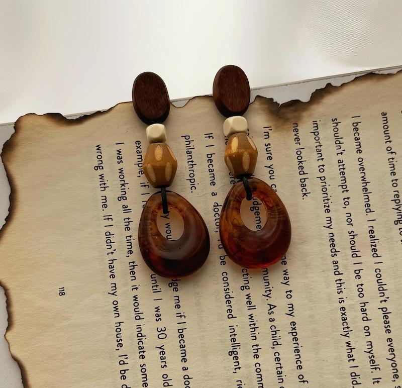 گوشواره چند تیکه رزین تو خالی