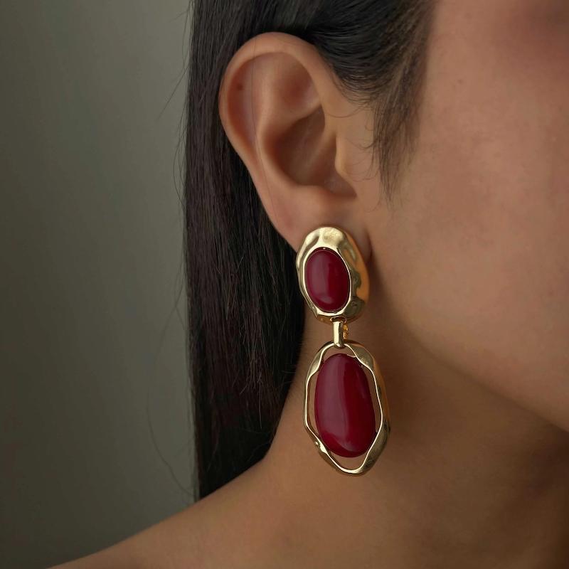 گوشواره دو تیکه آویزدار چری