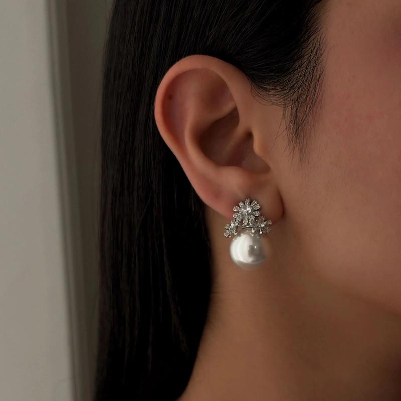 گوشواره تک مروارید جواهری