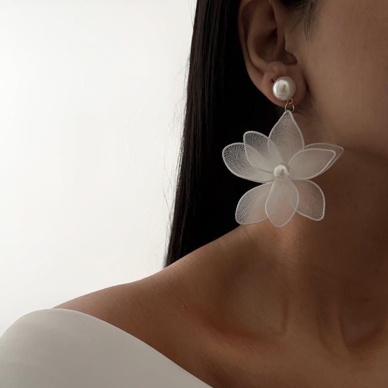 گوشواره پارچه ای مرواریدی