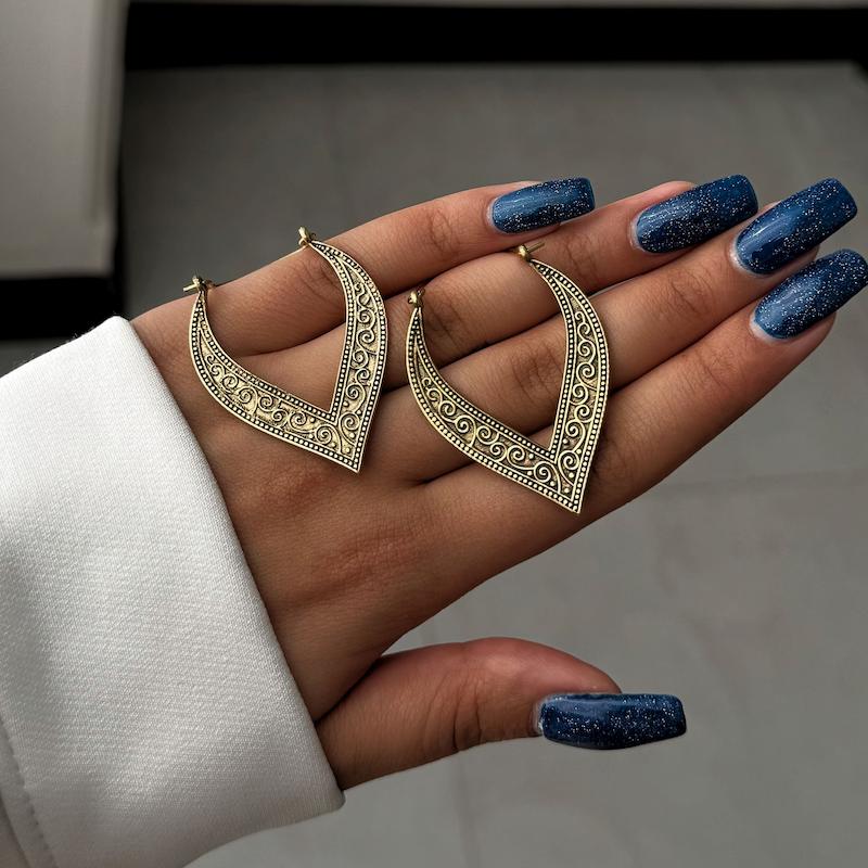 گوشواره برنجی هلالی