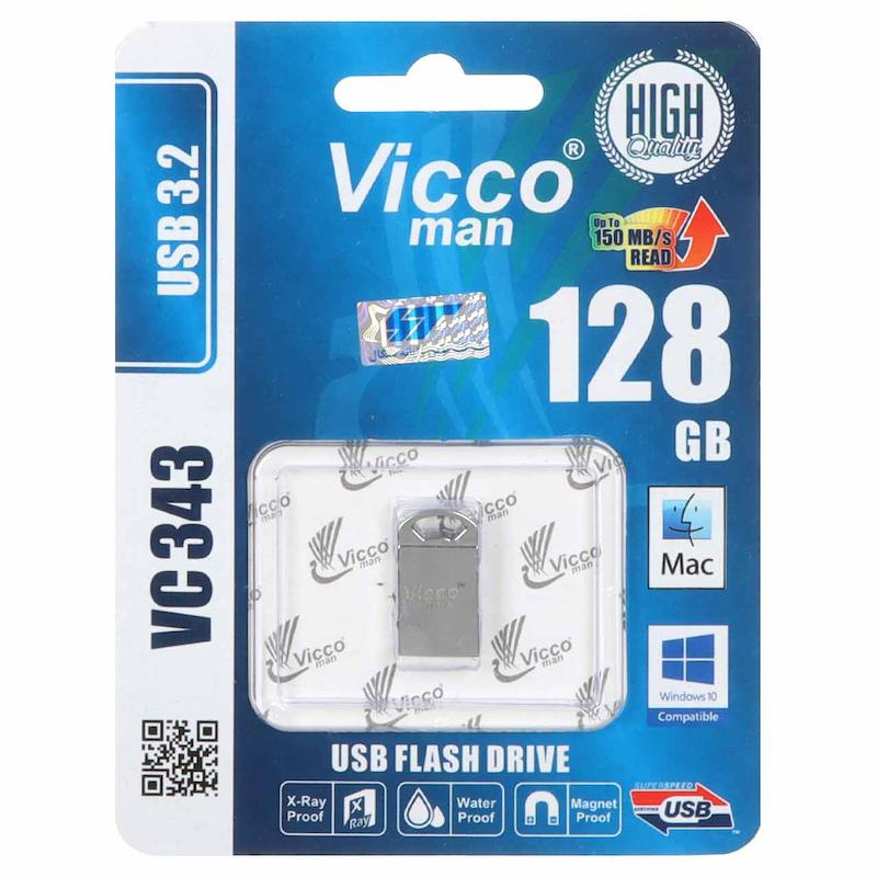 Vicco man VC343 S USB3.2 Flash Memory - 128GB نقره ای