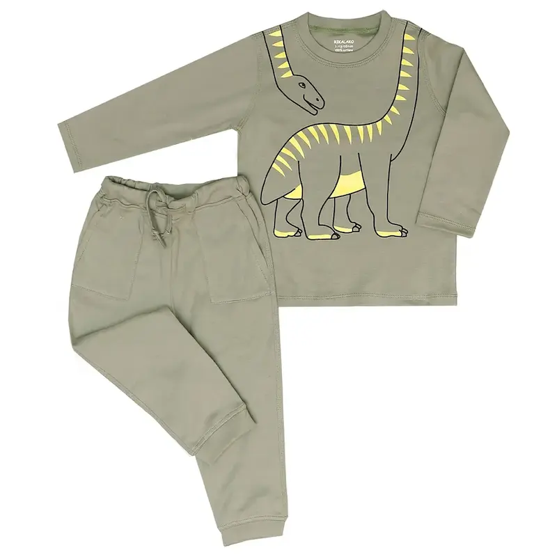 بلوز بلند شلوار فانریپ سدری دایناسور ( 3 تا 8 سال)