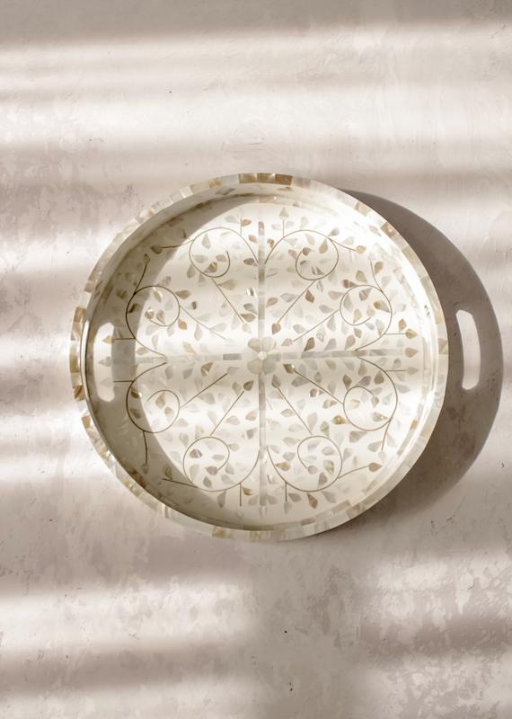 سینی صدف طرح برگ