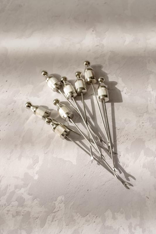 چنگال مزه استیل صدف