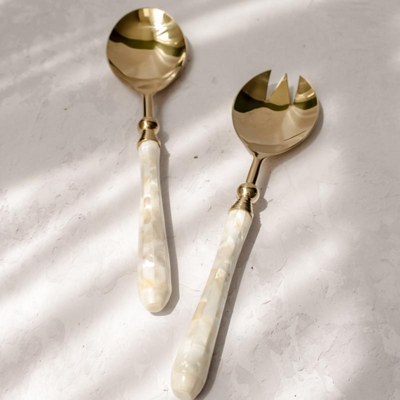 قاشق چنگال استیل دسته صدف