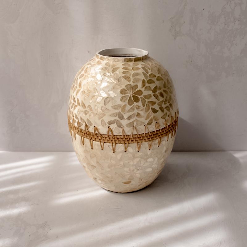 گلدان صدف حصیر