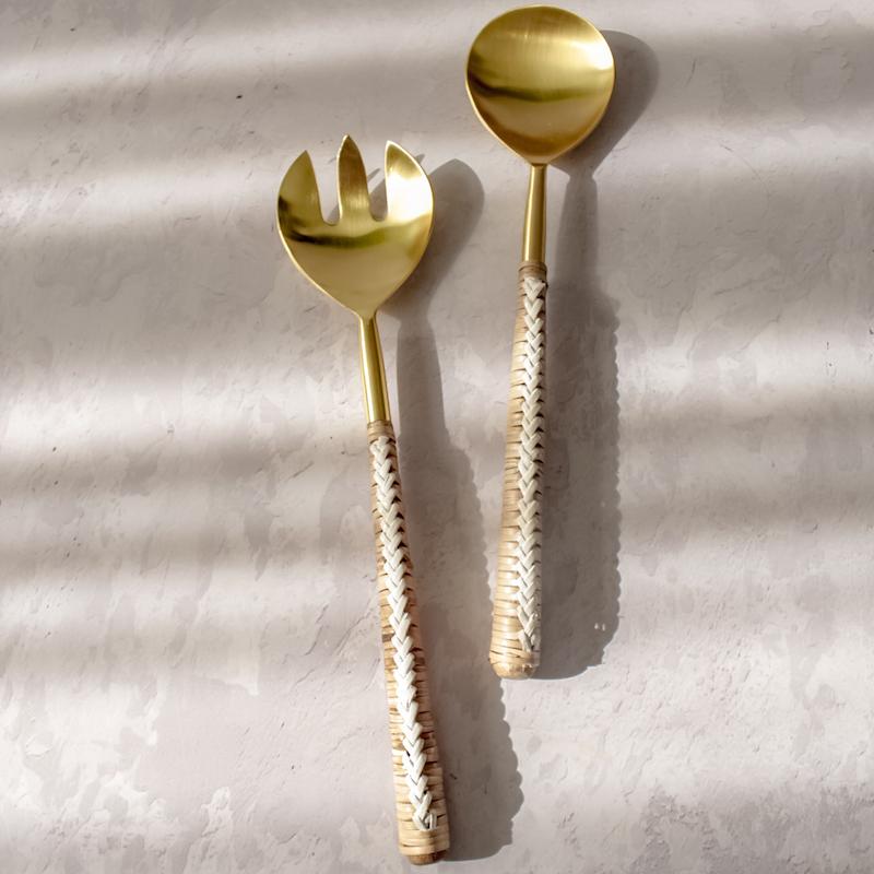 قاشق چنگال سالاد استیل حصیر